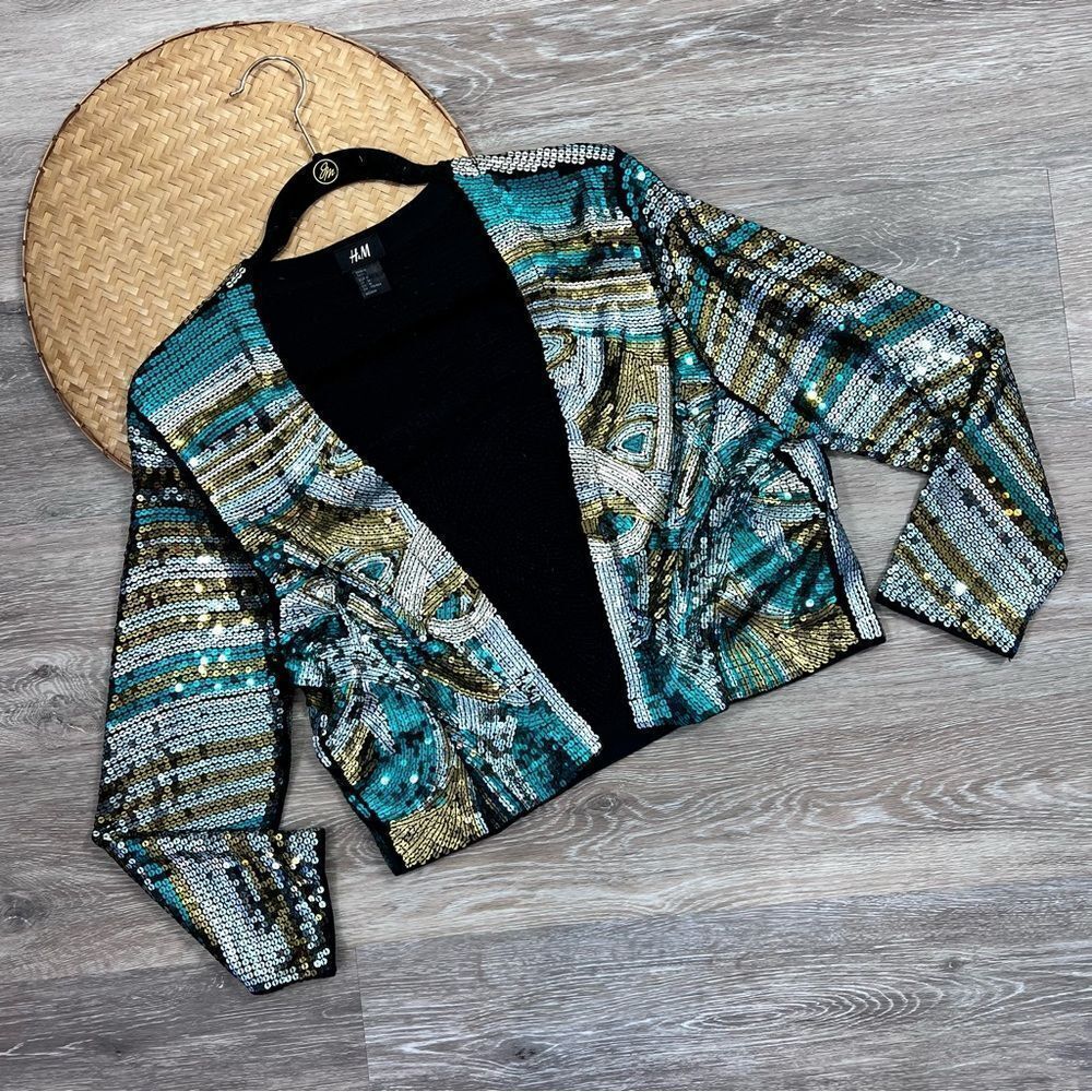 sequin jacket H&M space cow girl